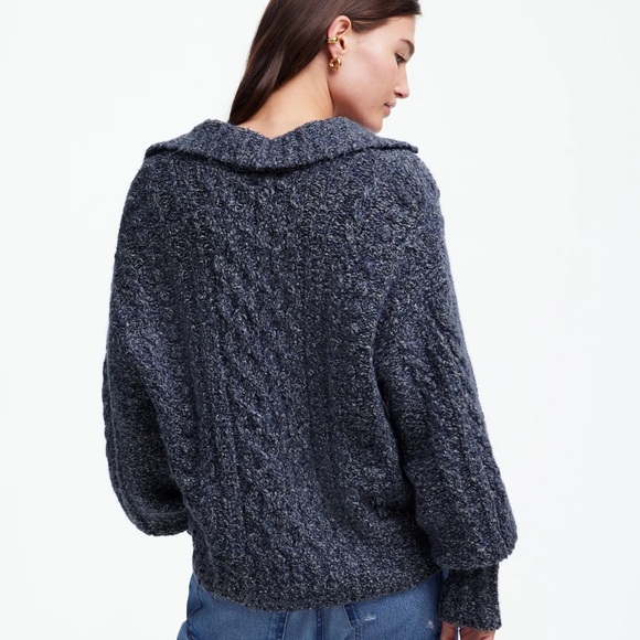 Madewell Cotton-Merino Wool Blend Cable-Knit Sweater NWT - Picture 3 of 8